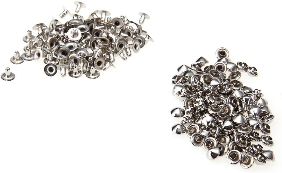 150 Borchie Punk In Argento - Per Scarpe, Jeans, Borse Fai Da Te - 7x10mm E 7x20mm - Foto 14