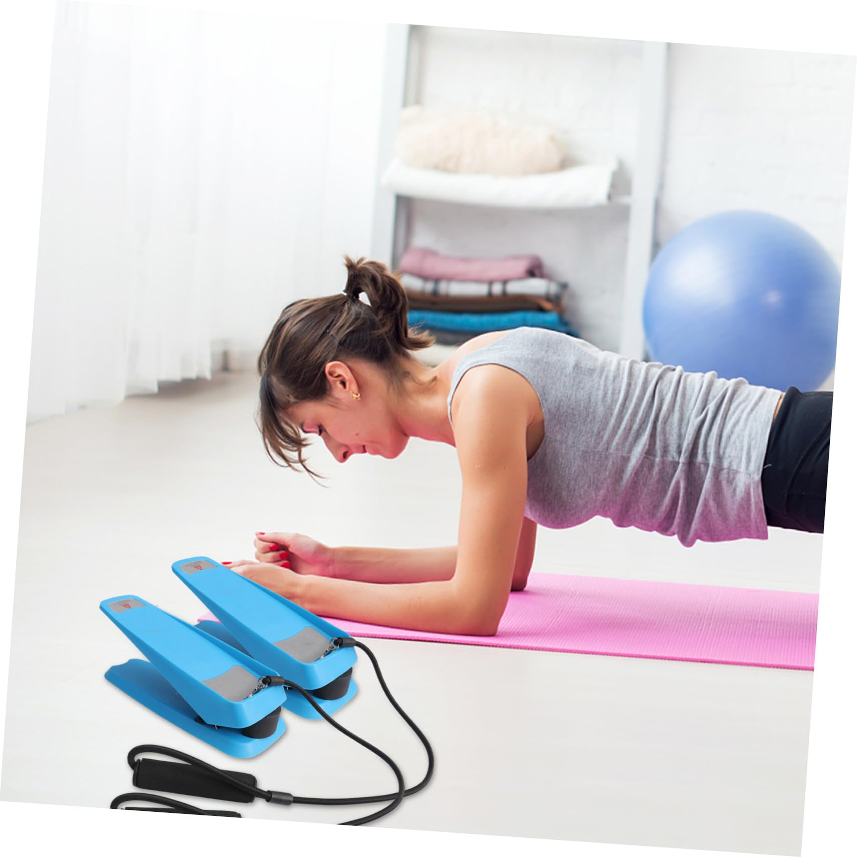1 Set Tapis Bordo Elastico Manette Aria Scalatore Stepper Carta Da Parati Floreale Esercizio Pedali Elettrodomestici Matrigna Fitness Aerobica Plastica Sotto Il Tavolo