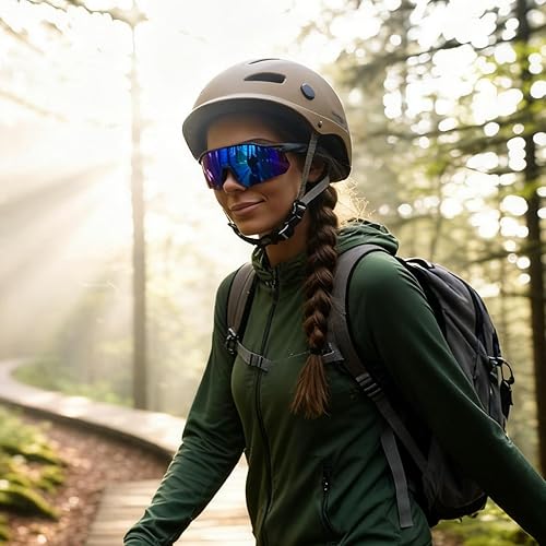 Miniatura 6 de Gafas de sol deportivas polarizadas para hombres y mujeres, protección UV, ligeras, para correr, ciclismo, almohadillas antideslizantes para la nariz