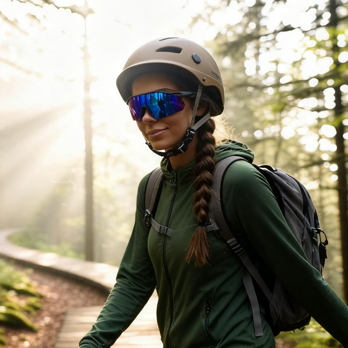 SEKKAF Occhiali da sole sportivi polarizzati per uomo e donna, protezione UV, leggeri, per corsa e ciclismo, naselli antiscivolo