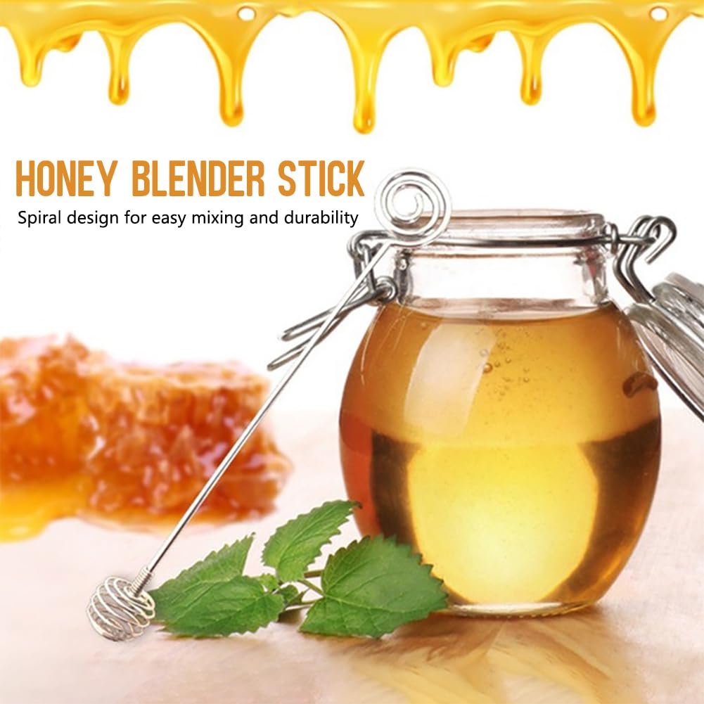 Honiglöffel,4 Stück honiglöffel und Marmeladenlöffel Set,Edelstahl Langer Griff Honiglöffel und Hängender Marmelade Löffel,Edelstahl Rührlöffel,für Marmelade,Sirup,Joghurt,Melasse