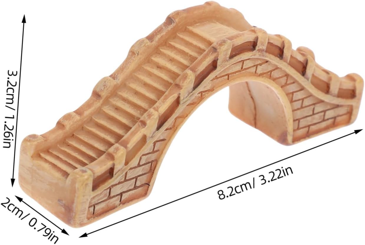 Kisangel Miniature Arch Bridge Decor 2pcs Resin Garden Accessory