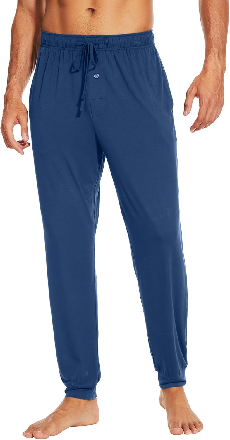 WiWi Men's Bamboo Viscose Pajama Jogger Pants Soft Lounge Bottoms Sleep Long Pj Joggers Sweatpant S-XXL - Image 2