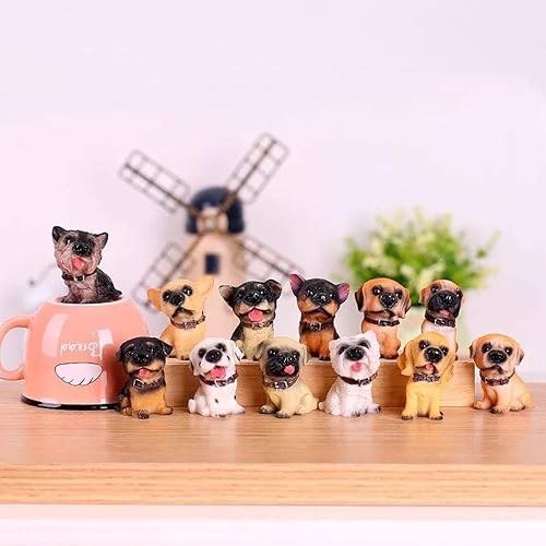 Miniatura 2 de Figuras surtidas de juguete de resina en miniatura para cachorros, decoración para pasteles, serie Punny Series, estatua de regalo para casa de