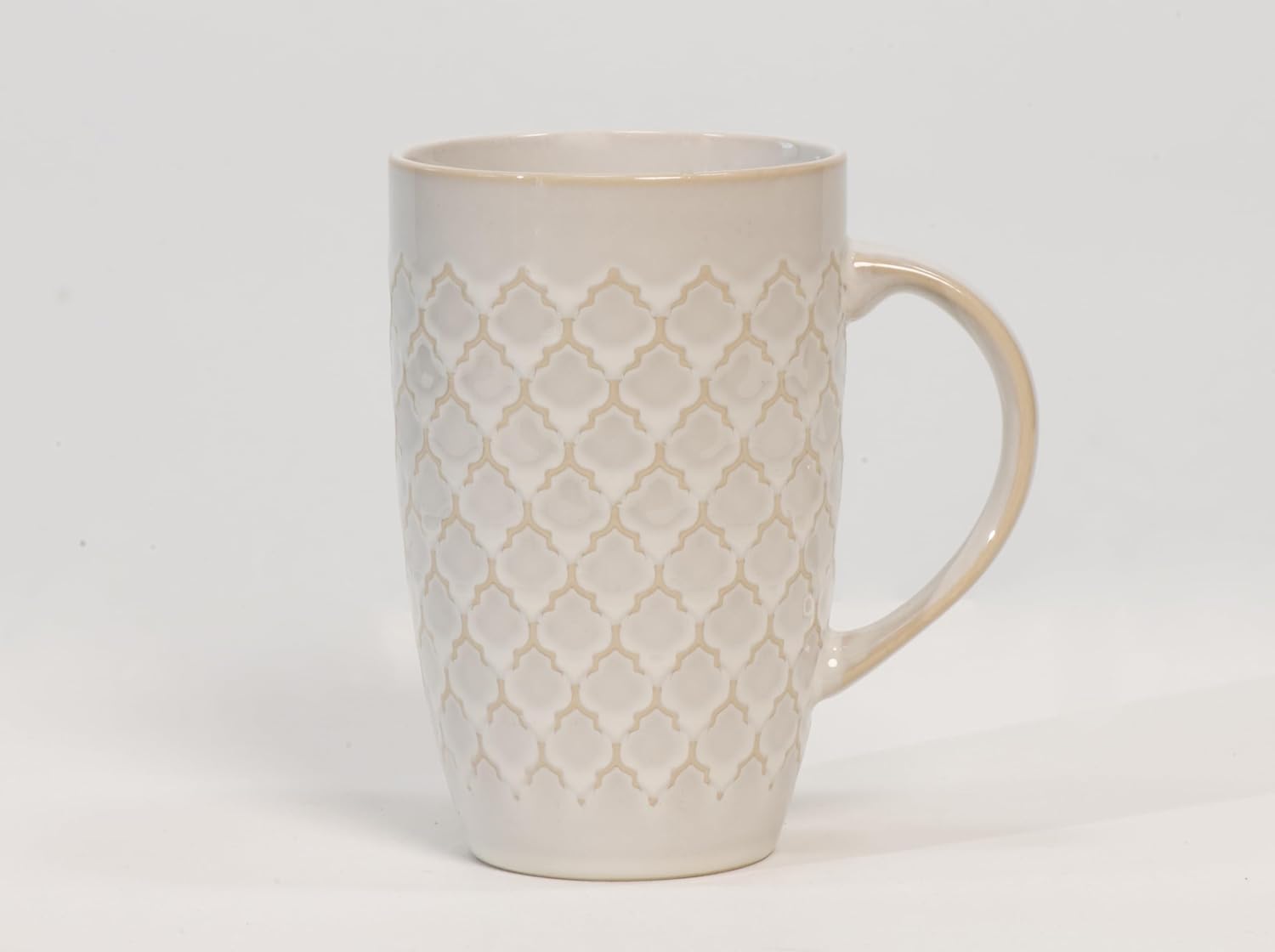 House Beautiful Versatile Classic Stoneware Mug Set – 22 oz, Set of 4 (Linen Hues)