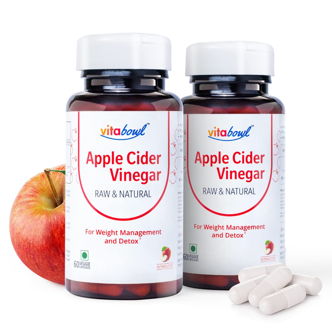 Vitabowl Apple Cider Vinegar (ACV) Capsules with Mother, Raw & Natural for Weight Management & Detox (120 Count (Pack of 2)) (B08KW8L61D) Amazon Price History, Amazon Price Tracker