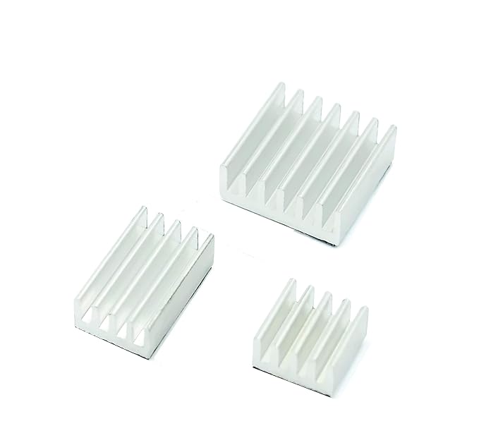 PiBOX India Raspberry Pi 4 Heatsink, 3 Pieces Raspberry Pi Aluminum Heatsinks with Thermal Conductive Adhesive Tape for Raspberry Pi 4B Model B - 3 Pieces