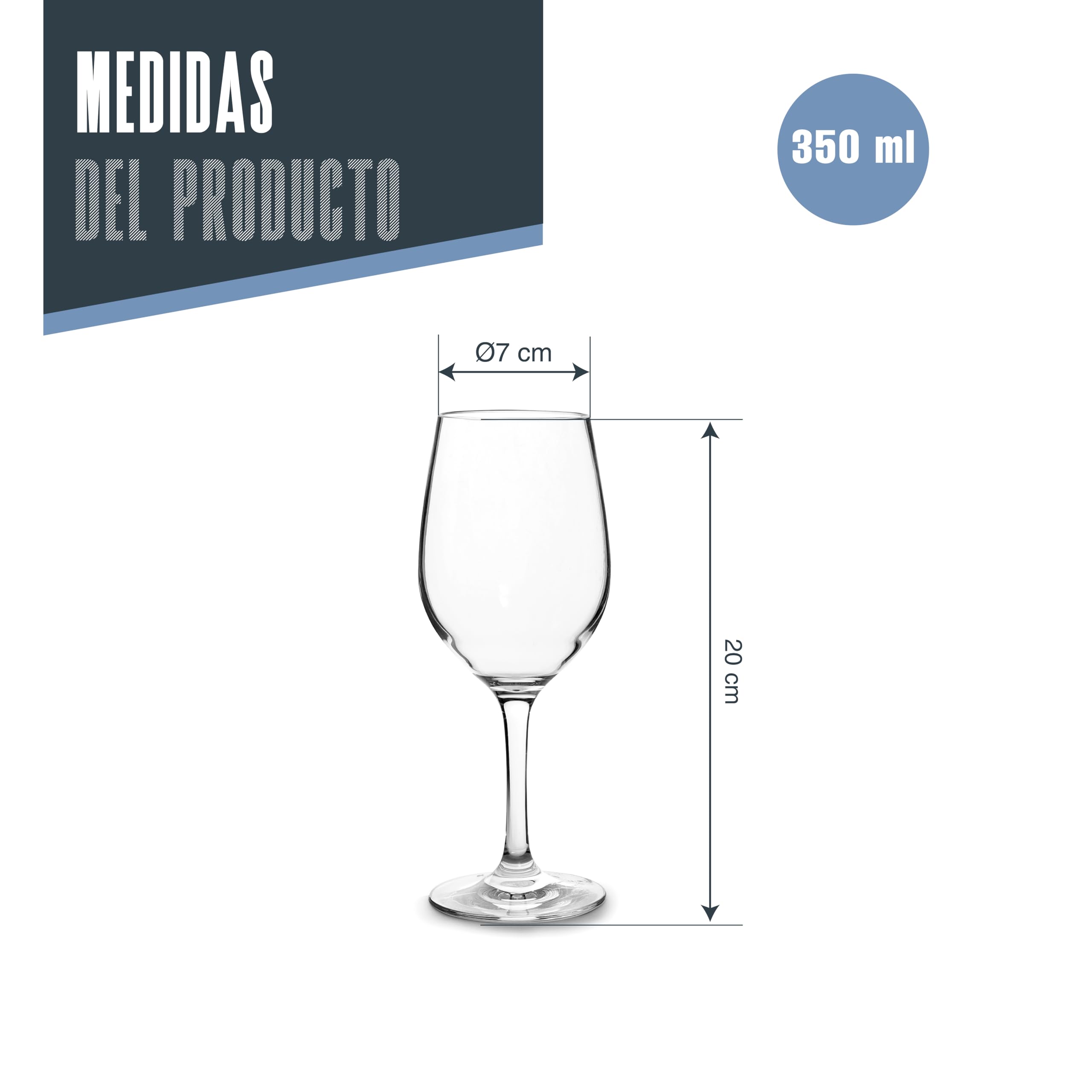 Lacor 63143 – Set aus 6 Weißweingläsern, Tritan, BPA-frei, 350 ml,...