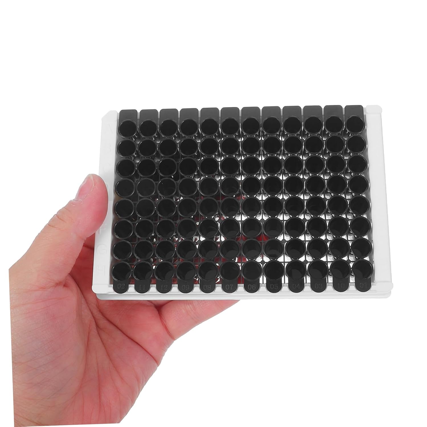TIDTALEO 96-Well Black Frame Elisa Plate, Medium-Binding Polystyrene Microplate 360μl Per Well, Detachable Wells for Chemiluminescence, Fluorescent Analysis, and Laboratory Experiments