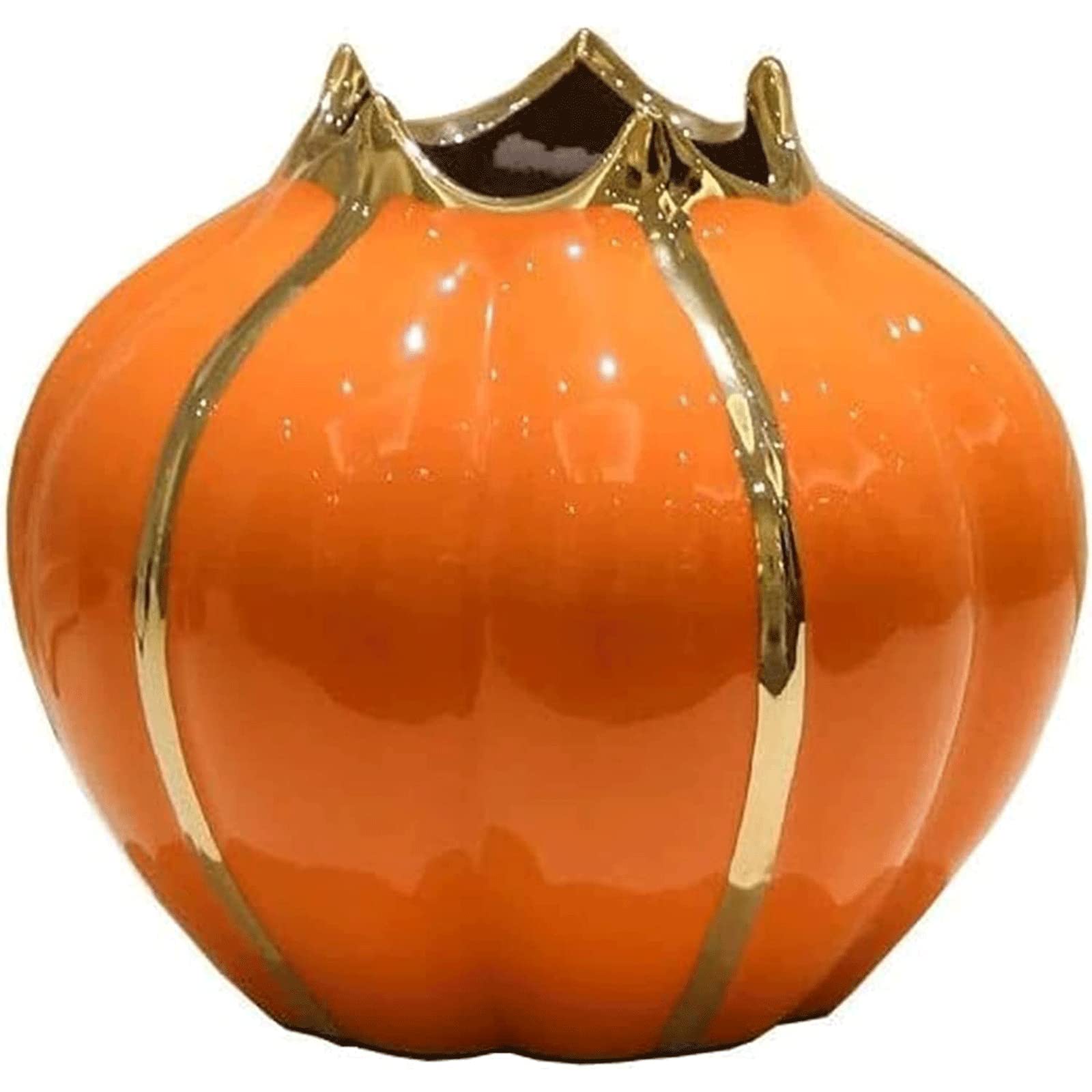 Ngdfgr As Known Fashion Simulation Pumpkin Flower Vase Orange Phnom Penh Ceramic The Vase Simple Atmosphere Fashion Novel Home Dining Table Decoration Decoration (A),A