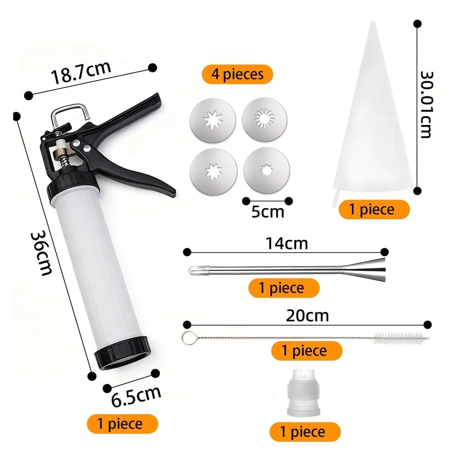 Générique Ensemble de Poche à Douille et Pistolet crème, pochoirs créatifs