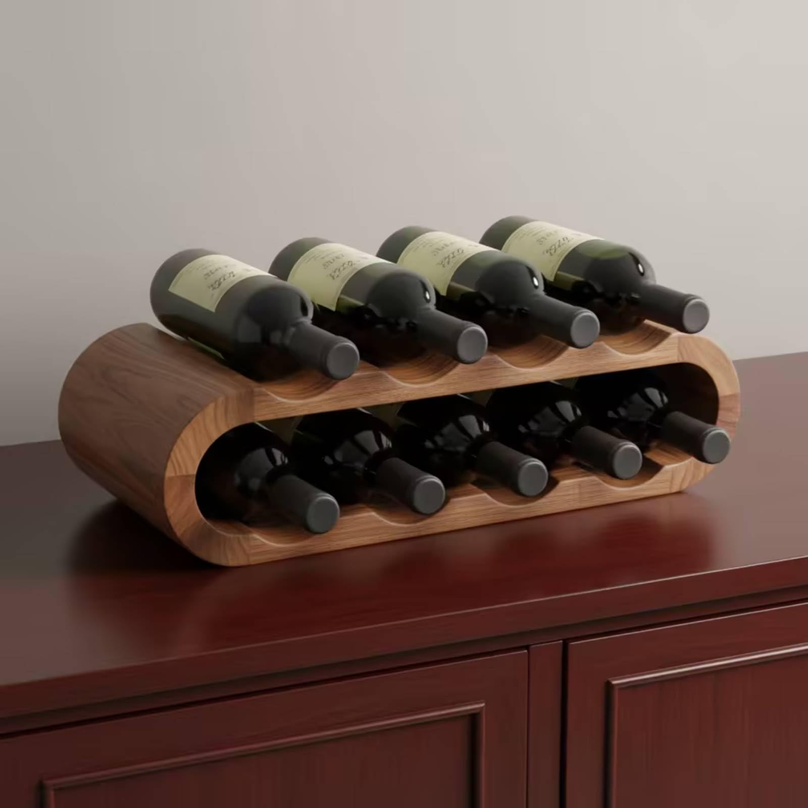 Botellero Mesa Horizontal Botellero Elegante Portabotellas para Aficionados, Cocina, Bar, Comedor