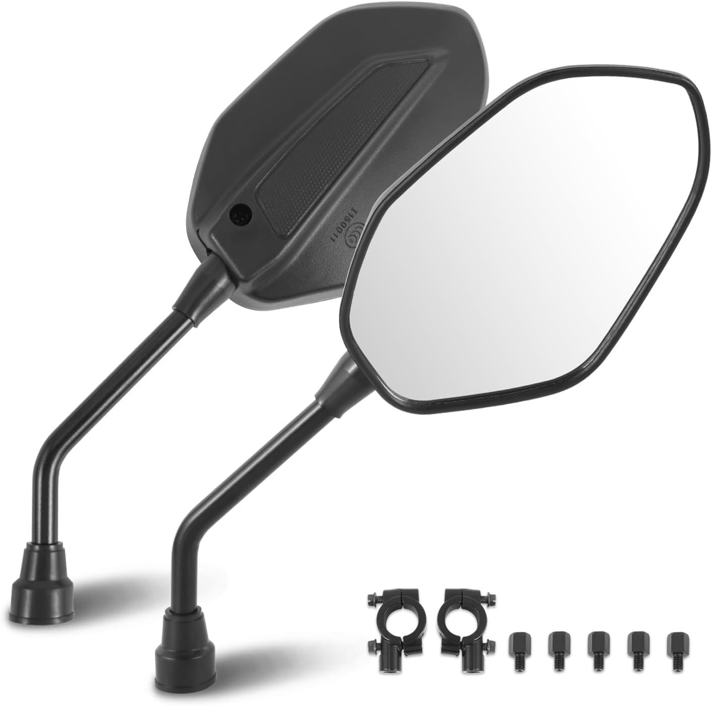 DNA MOTORING Front Pair of ATV SideView Mirror Fits 7/8" Handlebar Compatible With Honda Suzuki Yamaha Kawasaki AVTs Scooters Dirt Bikes, Irregular shape Style, MP-MR-A005