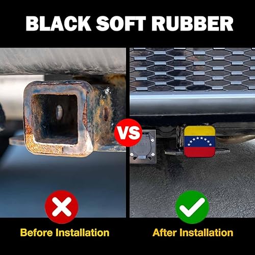 Miniatura 5 de Beabes Cubierta de enganche de remolque para receptores de 2 pulgadas, bandera de Venezuela, la bandera nacional de Venezuela, tubo receptor de