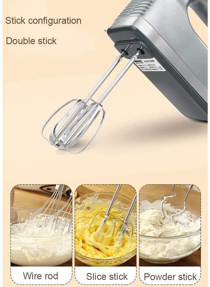 Kitchen Aid Hand Mixer Electric Hand Mixer Frusta a Mano a 9 velocità per Cottura da Cucina Torta all'uovo Crema, Include fruste e Ganci per impastare, temporizzazione Digitale 400