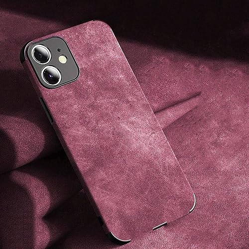 Coque de luxe iPhone XR en similicuir premium couleur prune