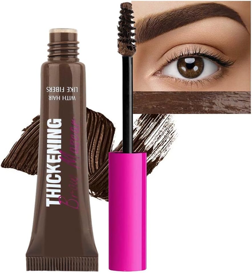 Tinted Thickening Brow Mascara,Brow Glue Eyebrow Gel,Waterproof, Transfer-proof, Brush to Fill in Eyebrows and Cover Gray Hairs Cruelty Free, Light Medium Brown (1pc 07 Espresso)