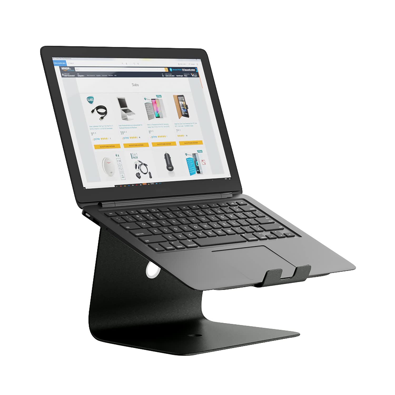 Slabo Support Notebook Support PC Portable pour MacBook/MacBook Air/MacBook Pro/Notebooks Aluminium - Noir