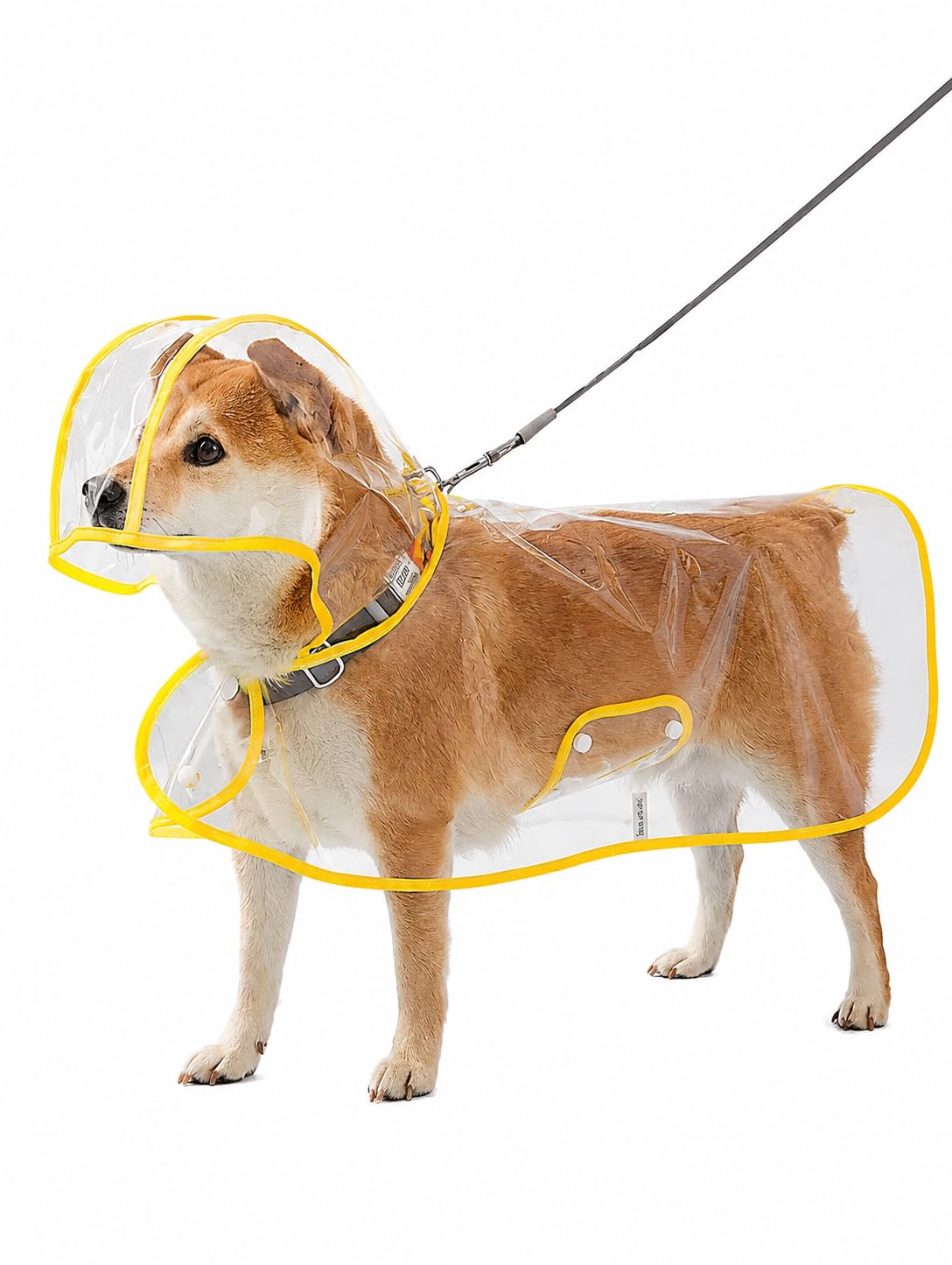 yellowcult waterproof dog raincoat| adjustable dog rain jacket with hood | reflective safety strips rainwear poncho for medium large dogs outdoor clothes apparel transparent l