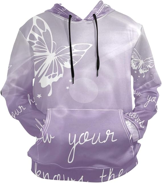Purple Butterfly Hoodie Hooded Athletic 