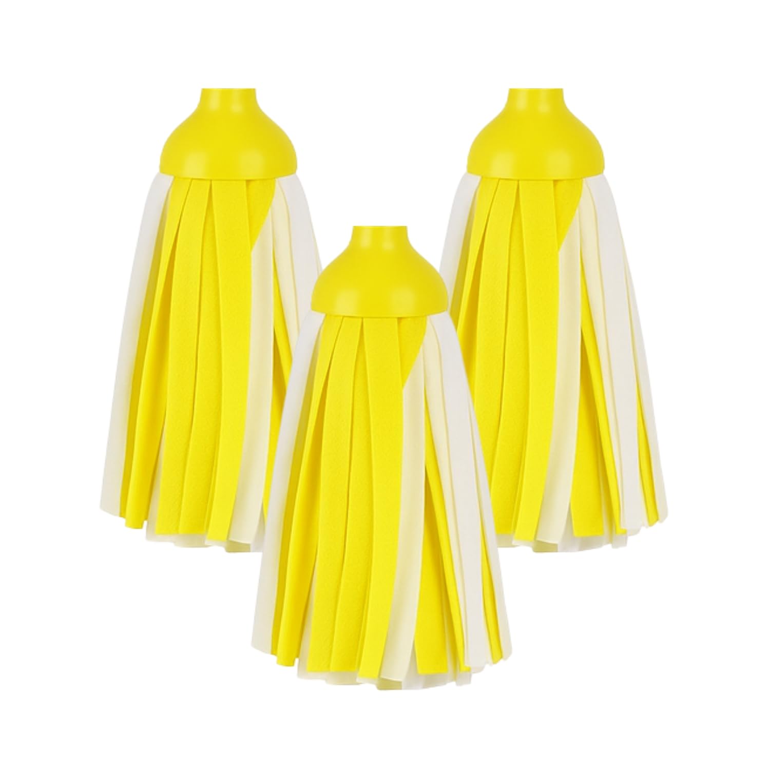 HOMESHOPA Synthetic Floor Mop Head, 3 Pack Yellow Super Absorbent Synthetic Cloth Strands, Versatile Easy-Clean Mop Refill for Home, Office & Commercial Use