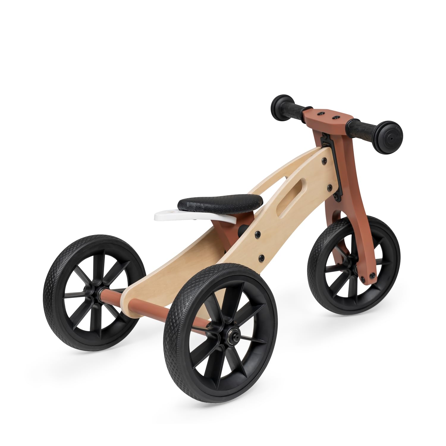 Hauck First Ride Eco 2in1 en Bois, Tricycle et Draisienne Evolutive dès 1 an à 20 kg, Roues 7,5", Selle Réglable, Poignée de Transport, Motif Renard