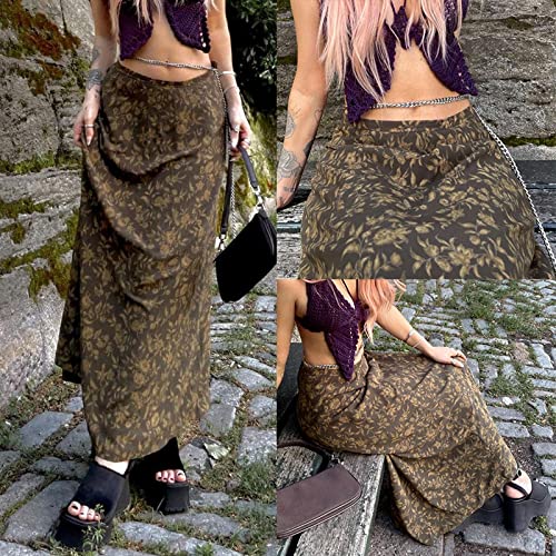 Women's Y2k Vintage Skirt Grunge Fairycore Long Skirts A-Line Midi Skirts High Waist Vintage Aesthetic Streetwear4