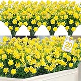 TURNMEON 20 Bundles Artificial Flowers for Outdoor Decoration, Summer Decoration UV Resistant Faux O