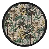 douceur d'intérieur, Tapis Rond (Ø 120 cm) Balinesia Vert, Polycoton Imprimé
