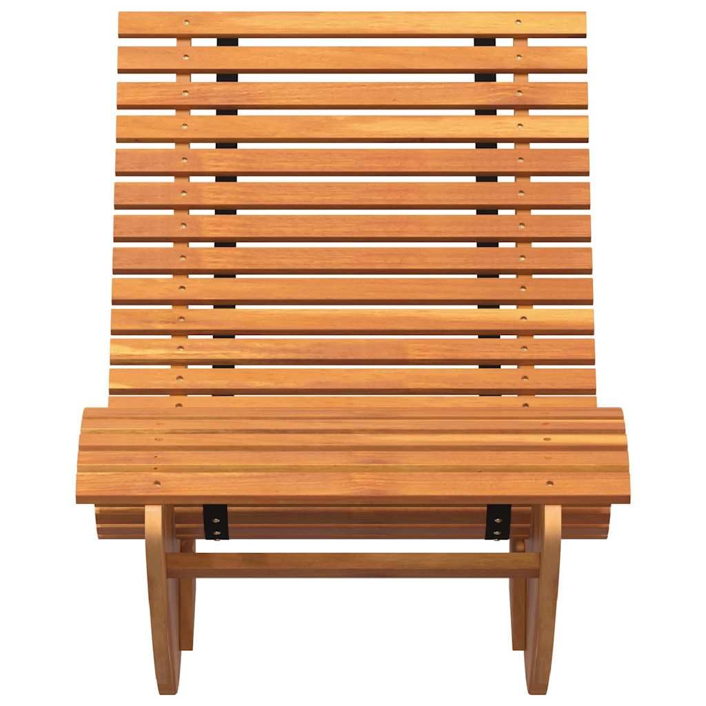 Leżak dla 2 osób, drewno akacjowe, brązowe, lite drewno, leżak ogrodowy, leżak relaksacyjny, na taras, balkon, basen, do wypoczynku na świeżym powietrzu