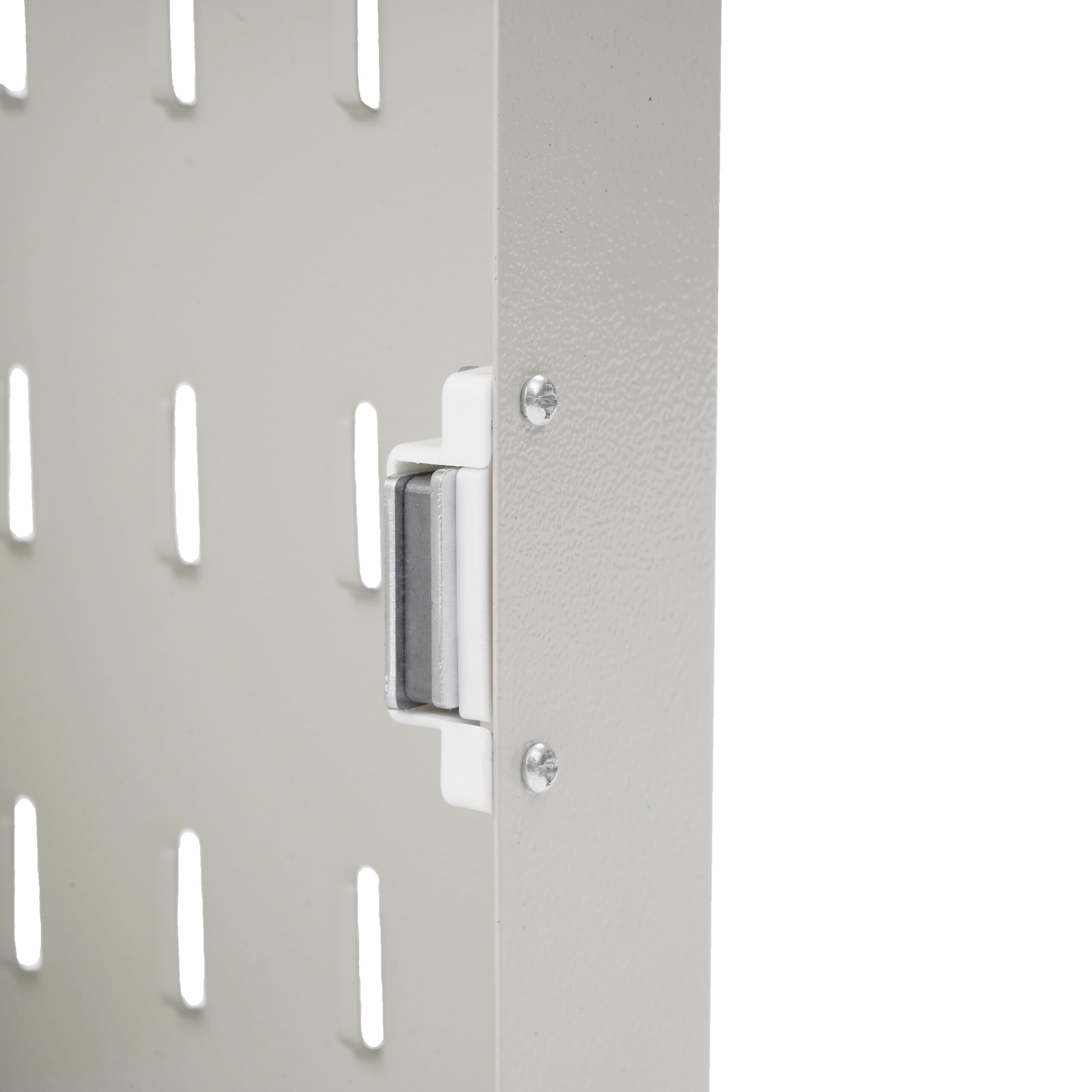 Relaxdays Portachiavi, con sportello, 9 Ganci, Simbolo Chiave, HLP: 24x21x6,5 cm, Chiusura Magnetica, Bianco