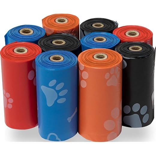 Best Pet Supplies Poop Bags for Dogs - Assorted Colors, 150 Count | Scented, Leak-proof, Easy-Tear perforations, 15 Thick Bags per roll, Outdoor Walking & Travel, Fits Standard Holders