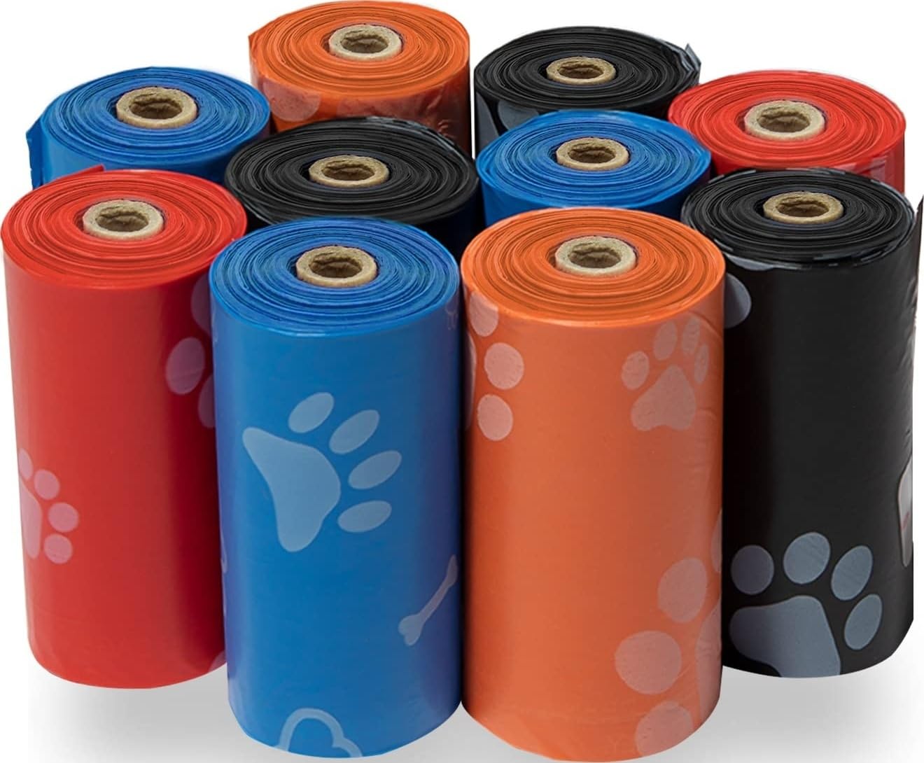 Best Pet Supplies Poop Bags for Dogs - Assorted Colors, 150 Count | Scented, Leak-proof, Easy-Tear perforations, 15 Thick Bag
