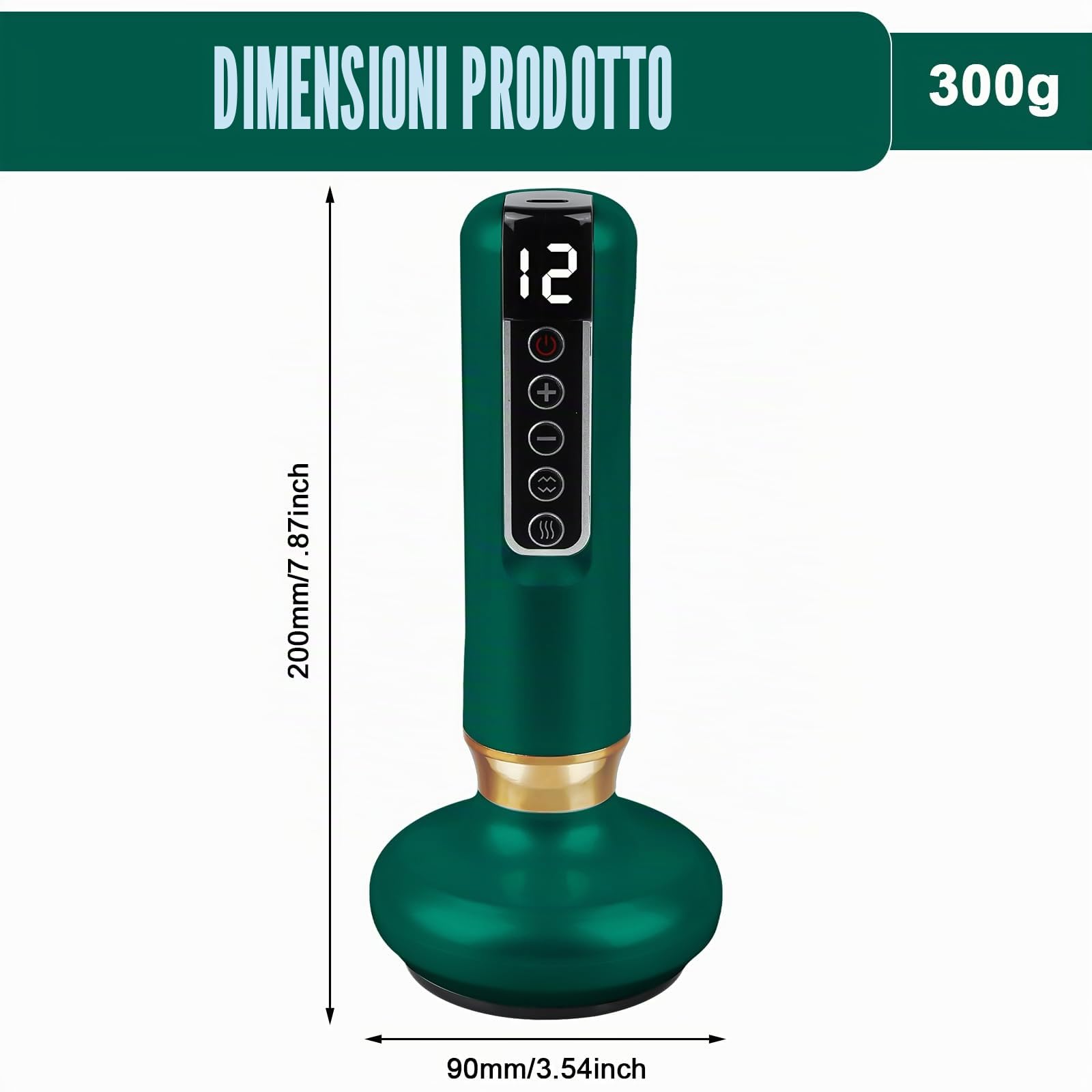 Massaggiatore per cellulite, massaggiatore elettrico anti-cellulite, massaggiatore per le mani, regolabile a 12 marce, massaggiatore a coppetta contro la cellulite per schiena, vita, addome, braccia
