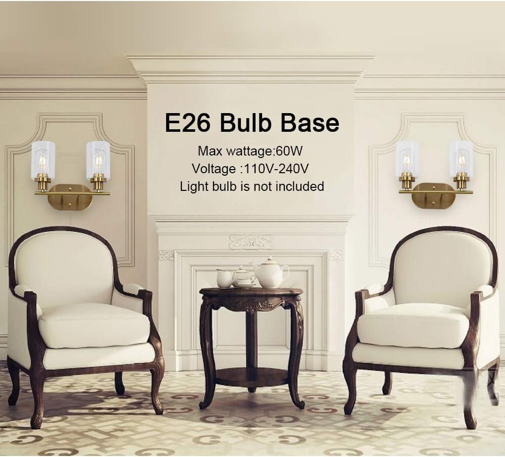 Flash Sale Buy 1 get 1 VINLUZ 2 Light Brass Wall Sconces Bathroom Light 70% Off Discount VINLUZ 2 Light Brass Wall Sconces Bathroom Light