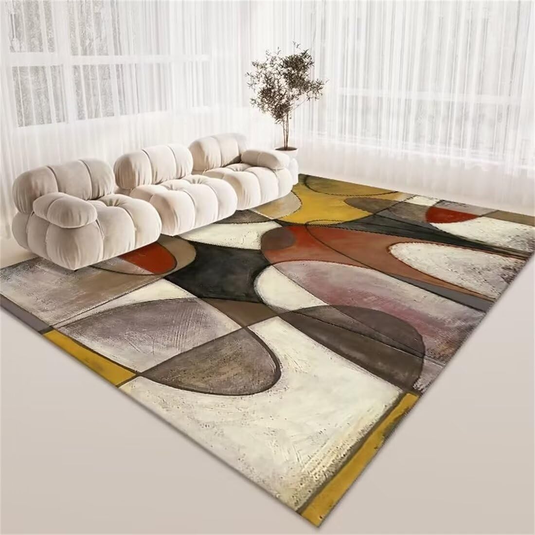 Tapis de salon moderne insonorisant 90x200cm pour stopper les bruits de pas