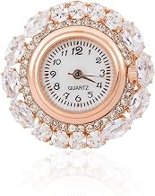 Dazzling Rose Gold Plated Ring Watch with Oval CZ Design