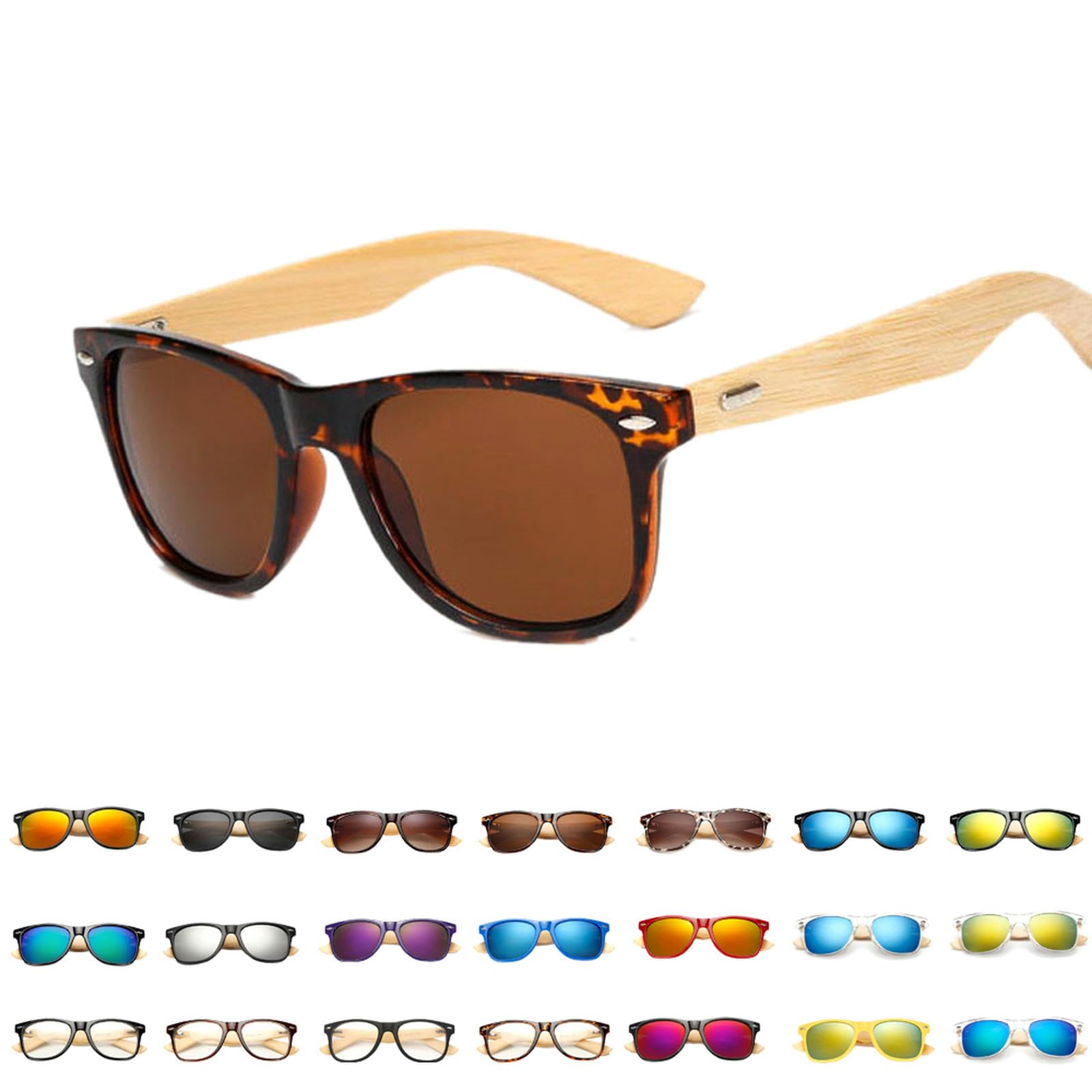 NOGRAX Occhiali Occhiali Da Sole Bamboo Braccio In Legno Vintage Occhiali Da Sole Per Uomini Occhiali Da Sole Retrò Occhiali