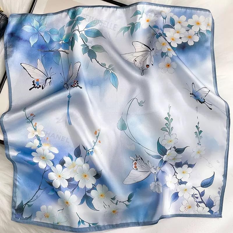 Image of ANDANTINO 100% Mulberry Silk Scarf -21 inch Square Neckerchief with Gift Packed