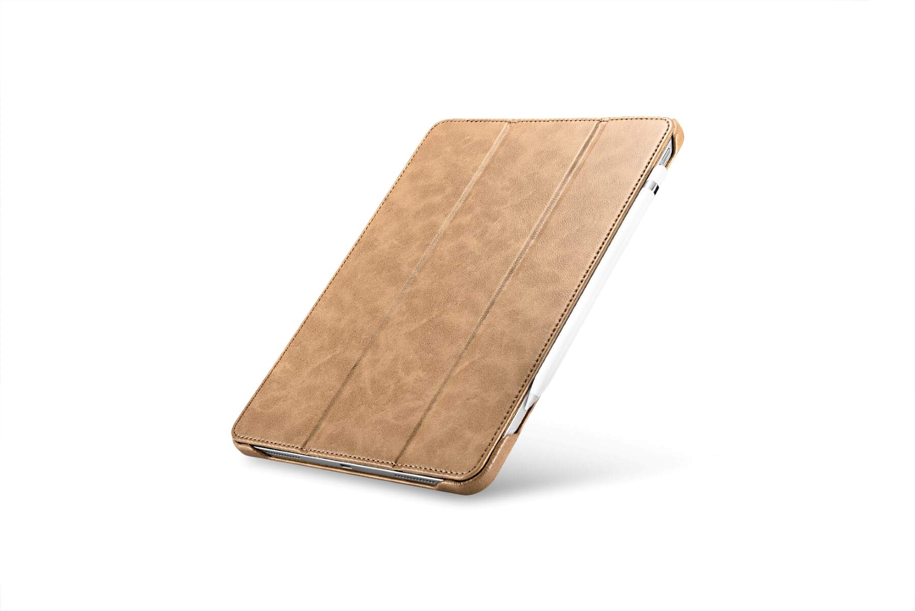 ICARER Premium Handmade Microfiber Leather iPad Pro Case (Khaki) - 11in