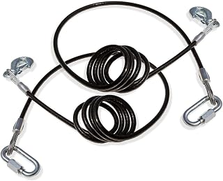 Roadmaster 674 Pair of Coiled Safety Double Hook Cables Compatible with Tow Bars & Towed Vehicles | 80" Long | 10,000 lb Capacity Per Pair | Provides Secure, Heavy-Duty Safety Connection During Towing
