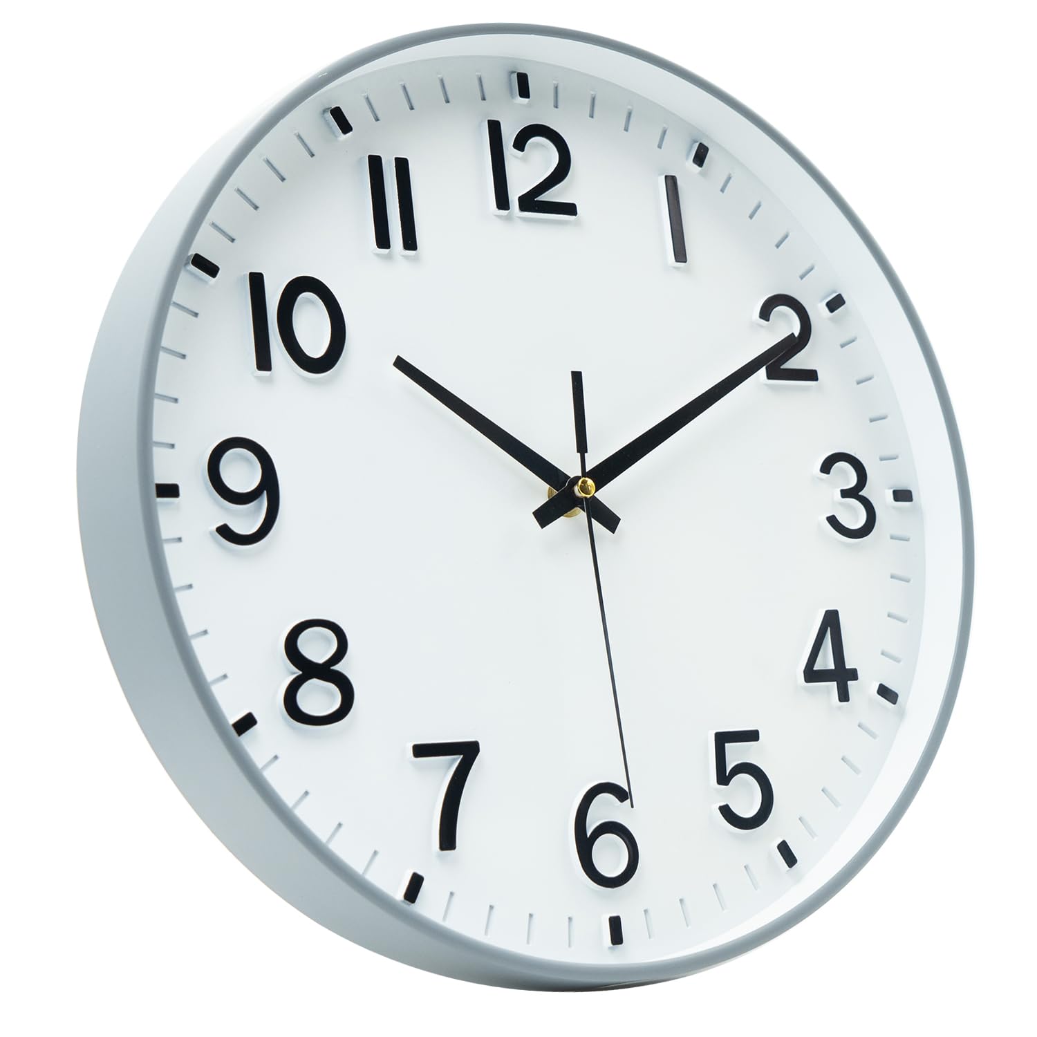 HZDHCLH 30cm Lautlos Wanduhr Schleichende Sekunde mit Arabisch Ziffer ohne Ticken für Dekoration Wohnzimmer, Küche, Büro, Schlafzimmer