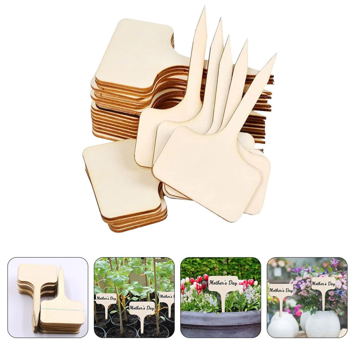 HANABASS 5 Ensembles Étiquettes De Plantes Marqueurs Unfinished Pour Identifier Vos Fleurs Et Décorations De Jardin 20 Pièces * 5