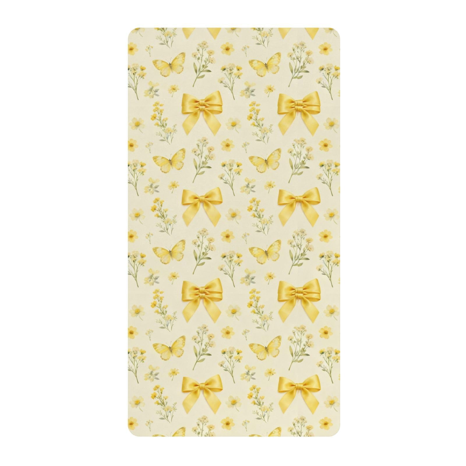 Drap de berceau en coton pour nouveau-né et parure de lit fleurs jaunes pour chambre bébé