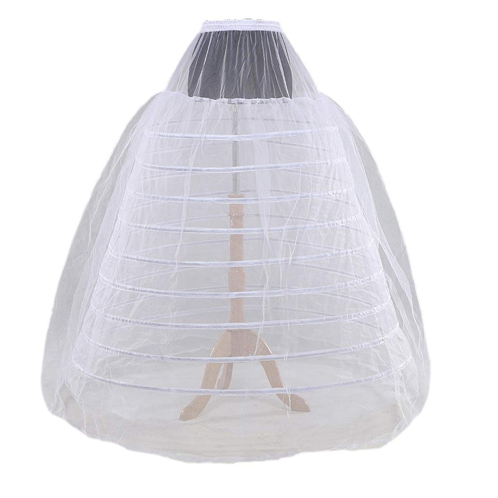 Loywe Reifrock Petticoat aus Satin, Taille Umfang bis 110cm, 9 Ringe, LW4820-W-X-T