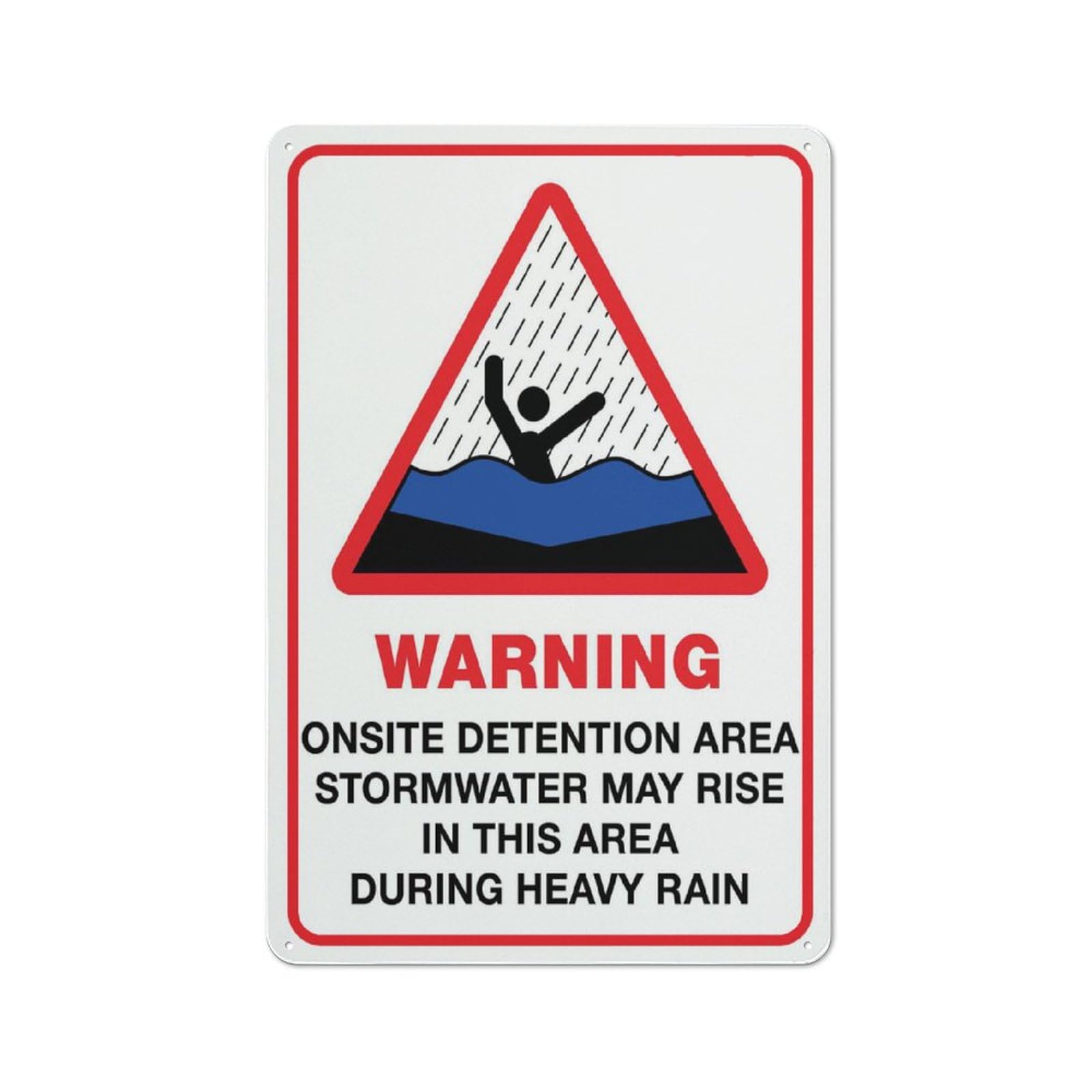 Warning Onsite Detention Area Sign 12X8 Inch Aluminum Uv Ink Printed For House And Business