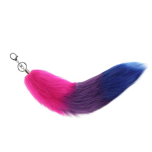 Foxes Tail Keychain Faux Furs Foxes Tail Keyring Soft Furry Bag Hangings Charm Pendant Key Handbag Pendant Accessorise Keyrin - B