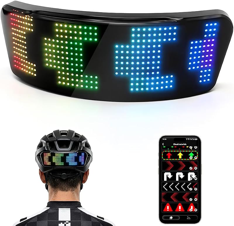 Smart LED Helmet Light APP Control 4-in-1 Motorcycle Bike Rear Light | Auto Speedometer, Turn Signals, Brake Light, Programmable Display, HD RGB LEDs, Waterproof, Cycling Helmet Compatible