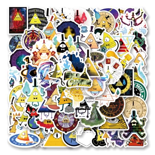 71Pcs Bill Cipher Cartoon Stickers Pack, Aesthetic Vinyl Waterproof Sticker Decal for Water Bottle,Laptop,Phone,Scrapbooking,Journaling for Party Supply Favor Decor…