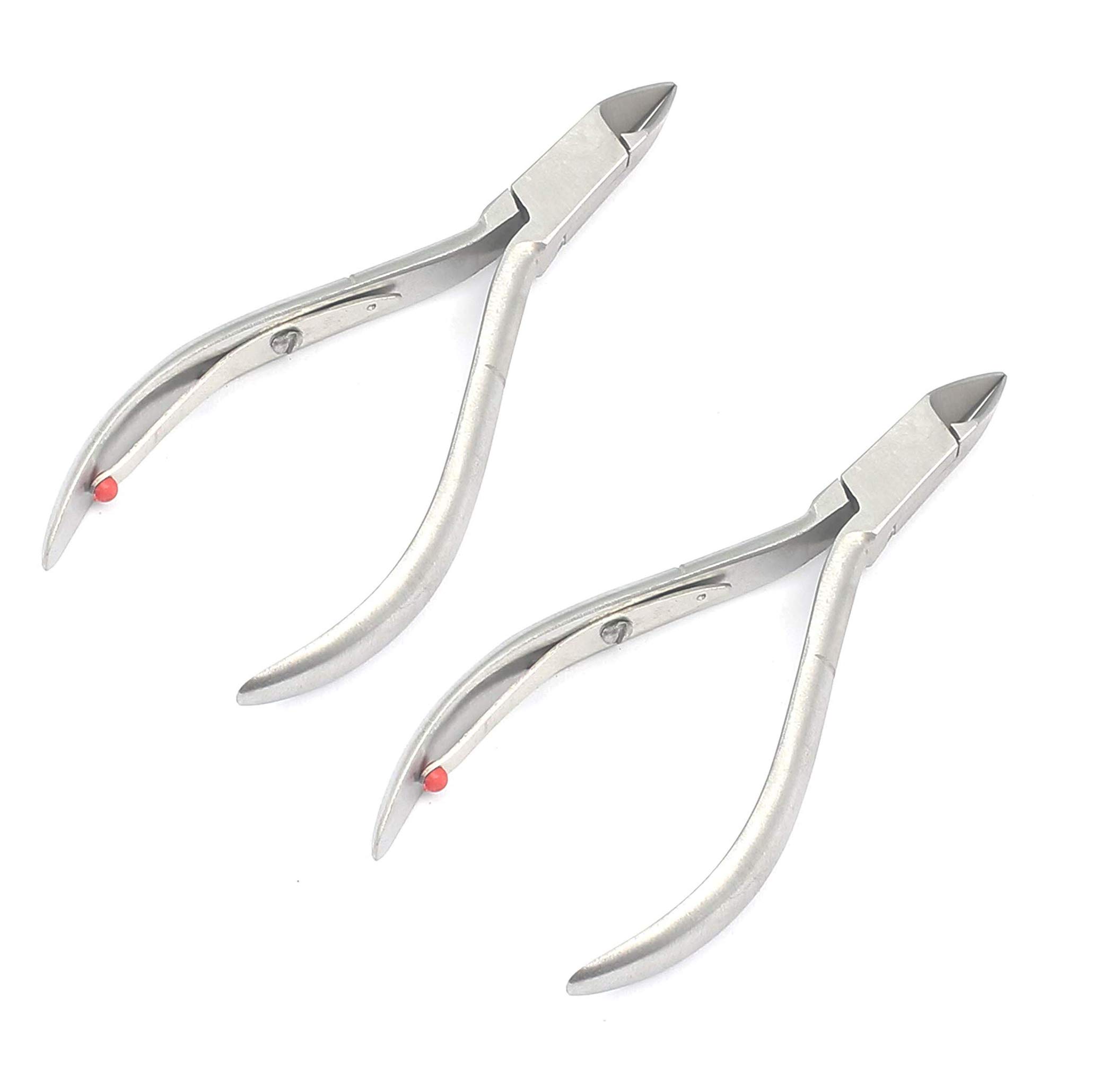 AAProTools 2 Pcs Stainless Steel Cuticle Nipper Cutter Nail Art Clipper